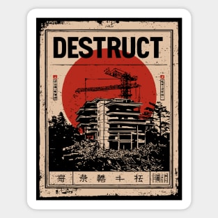 Destruct Urban Collapse Art Poster Sticker